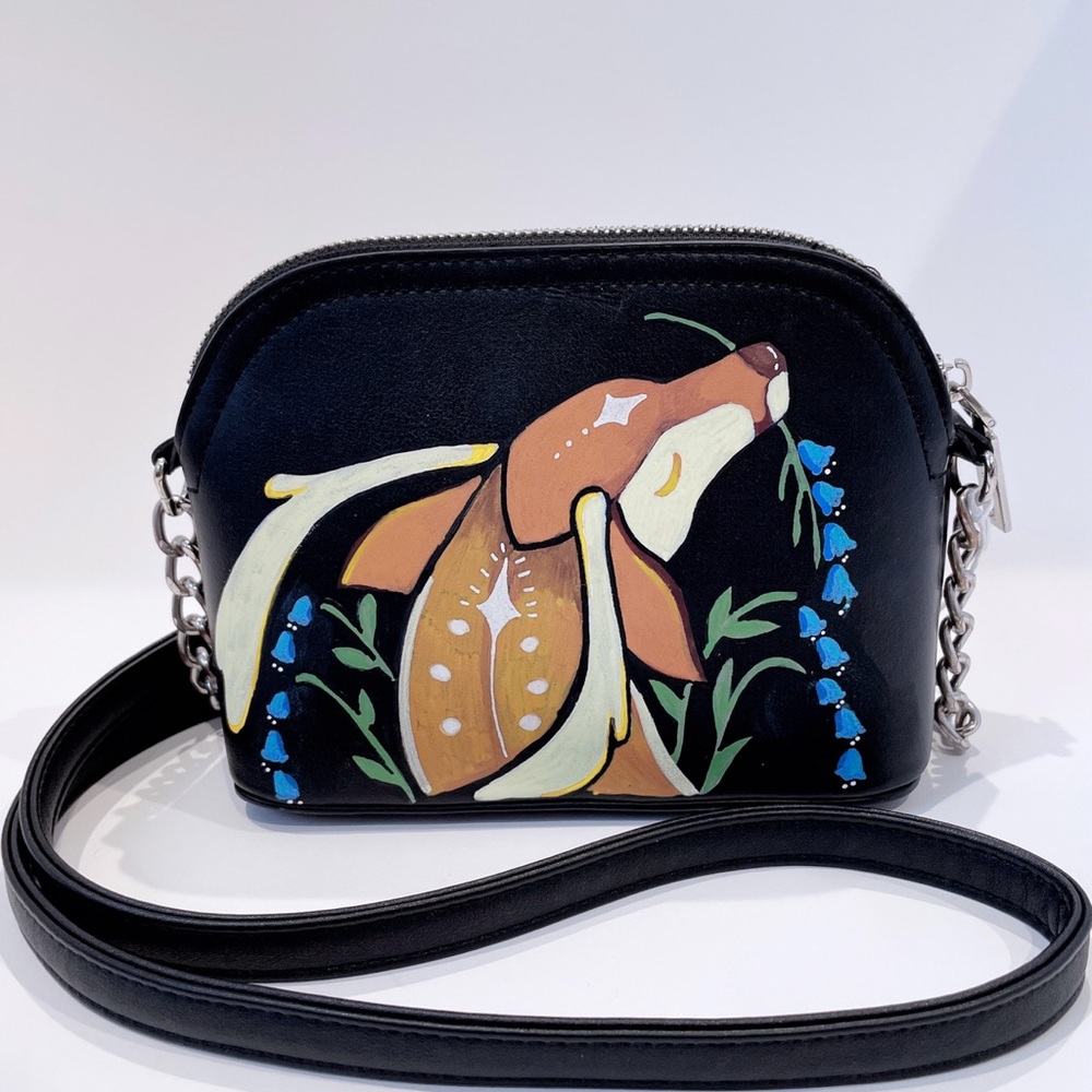Steve Madden  Black Crossbody Bag with Artistic Animal Design
